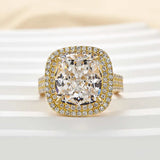Vintage Cushion Cut Sterling Silver Engagement Ring