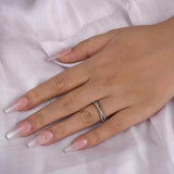 925 Sterling Silver Cross Wedding Band with Round Cut