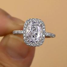 Gorgeous Oval Cut 2.3ct Halo Design Engagement Ring In Sterling Silver