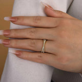 925 Sterling Silver Cross Wedding Band with Round Cut