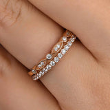 Stackable 925 Sterling Silver Round Cut Wedding Ring