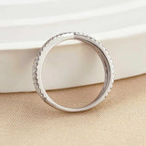 925 Sterling Silver Cross Wedding Band with Round Cut