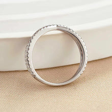 925 Sterling Silver Cross Wedding Band with Round Cut