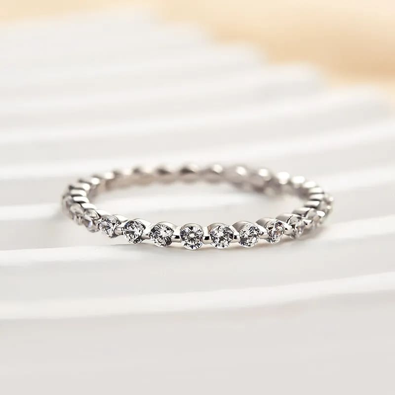 925 Sterling Silver Round Cut Eternity Band