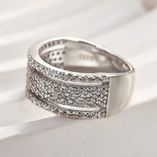 925 Sterling Silver Round Cut Multi Layer Wedding Band