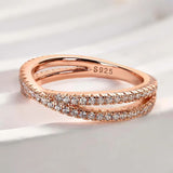 925 Sterling Silver Cross Wedding Band with Round Cut