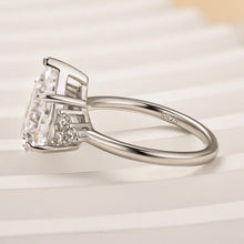 Stunning Pear Cut 3.0ct Side Stone Engagement Ring In Sterling Silver