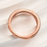 925 Sterling Silver Cross Wedding Band with Round Cut