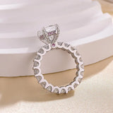 Gorgeous Radiant Cut 3.0ct Pave Engagement Ring In Sterling Silver