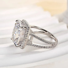 Graceful Cushion Cut 9.0ct Split Shank Engagement Ring In Sterling Silver