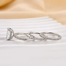 Elegant Radiant Cut 4.0ct Sterling Silver 3PC Ring Set