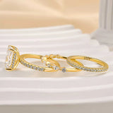 Elegant Radiant Cut 4.0ct Sterling Silver 3PC Ring Set