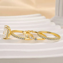Elegant Radiant Cut 4.0ct Sterling Silver 3PC Ring Set