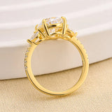 Solarii New Arrived 4.0ct Oval Cut Three Stones Engagement Ring