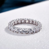 925 Sterling Silver Classic Eternity Band with Round Cut