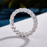 925 Sterling Silver Classic Eternity Band with Round Cut