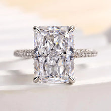 Luxurious Radiant Cut 7.0ct Hidden Halo Engagement Ring In Sterling Silver