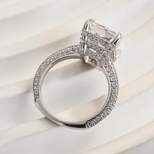 Luxurious Radiant Cut 7.0ct Hidden Halo Engagement Ring In Sterling Silver