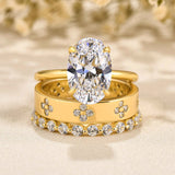 Solarii Noble Oval Cut 3PC Ring Set For Women