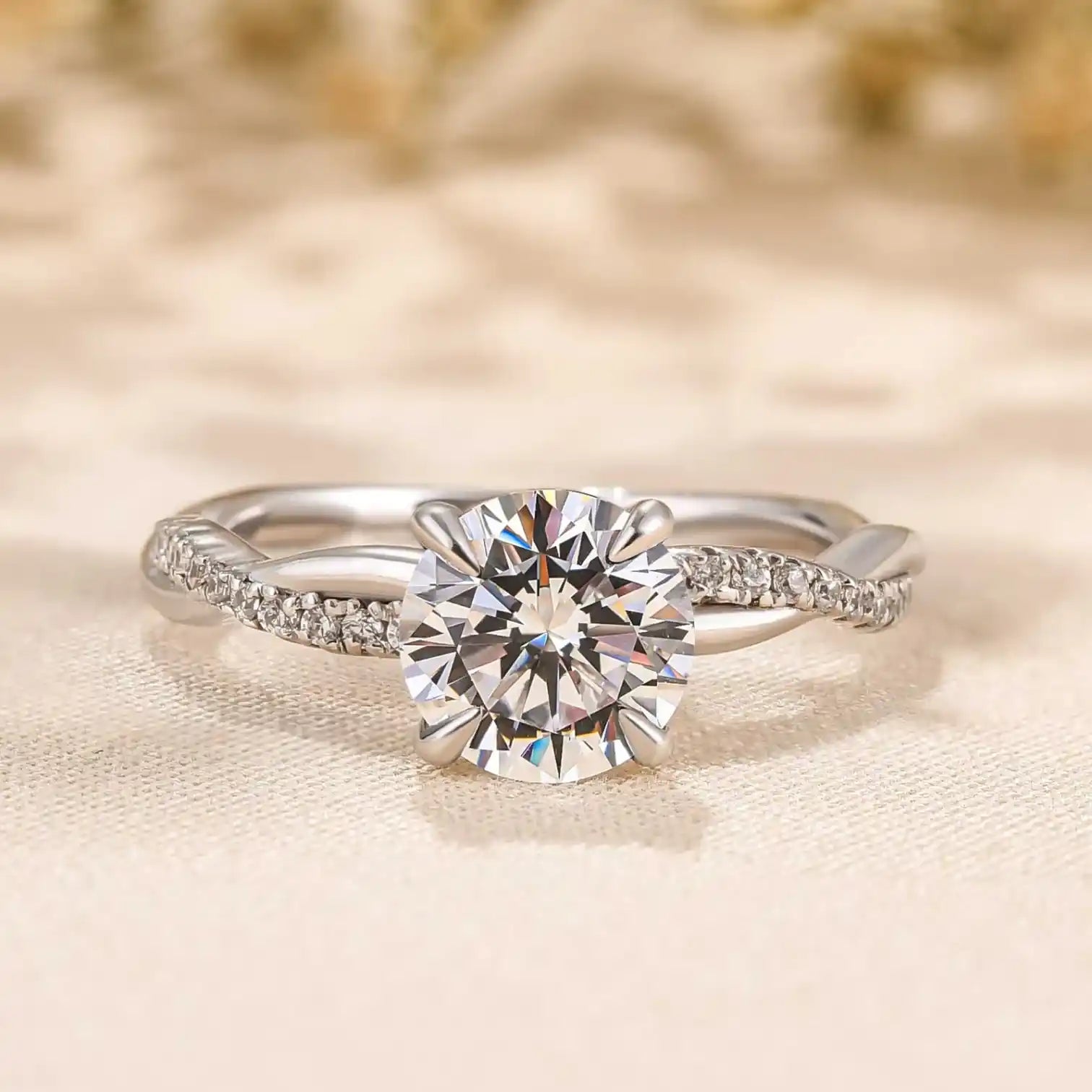 Radiant Round Cut 1.25ct Engagement Ring In 925 Sterling Silver