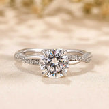 Radiant Round Cut 1.25ct Engagement Ring In 925 Sterling Silver