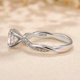 Radiant Round Cut 1.25ct Engagement Ring In 925 Sterling Silver
