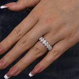 Elegant 925 Sterling Silver Oval Cut Wedding Ring
