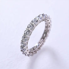 925 Sterling Silver Eternity Ring with Round Cut Cubic Zirconia, White Gold Plating – Timeless Design for Unending Love