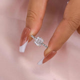 Brilliant Cushion Cut Hidden Halo 925 Sterling Silver Engagement Ring