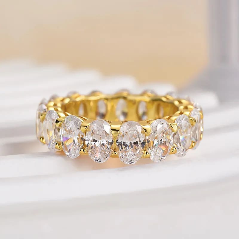 Elegant 925 Sterling Silver Oval Cut Wedding Ring