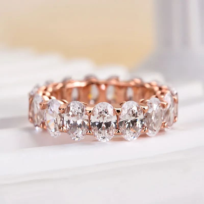 Elegant 925 Sterling Silver Oval Cut Wedding Ring
