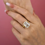 Luxurious Emerald Cut 11.5ct 925 Sterling Silver Engagement Ring