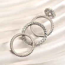 Classic Oval Cut Halo Bridal Set Sterling Silver