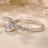 Brilliant Cushion Cut Hidden Halo 925 Sterling Silver Engagement Ring