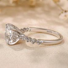 Brilliant Cushion Cut Hidden Halo 925 Sterling Silver Engagement Ring