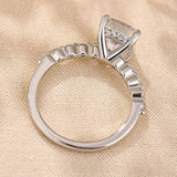 Brilliant Cushion Cut Hidden Halo 925 Sterling Silver Engagement Ring