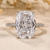 Deluxe Cushion Cut 9.0ct Pave Engagement Ring In Sterling Silver
