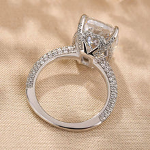 Deluxe Cushion Cut 9.0ct Pave Engagement Ring In Sterling Silver