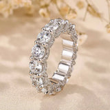 Stylish 925 Sterling Silver Round Cut Wedding Band