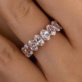 Elegant 925 Sterling Silver Oval Cut Wedding Ring