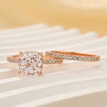 Chunky Cushion Cut 3 Ct Pave 925 Sterling Silver Wedding Ring Set
