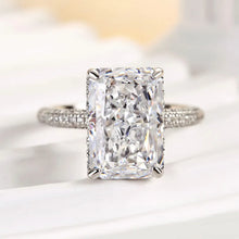 Sparkling 5.0ct Radiant Cut 925 Sterling Silver Engagement Ring