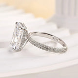 Gorgeous Hidden Halo Radiant Cut 5.0ct Engagement Ring In Sterling Silver
