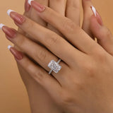 Sparkling 5.0ct Radiant Cut 925 Sterling Silver Engagement Ring