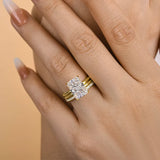Sublime Radiant Cut 5.0 ct 3PC Ring 925 Sterling Silver Wedding Ring Set