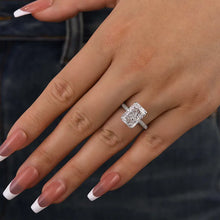 Sparkling 5.0ct Radiant Cut 925 Sterling Silver Engagement Ring
