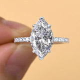 Enchanting Hidden Halo Marquise Cut 2.0ct Engagement Ring In Sterling Silver