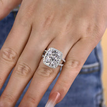 Graceful Cushion Cut 9.0ct Split Shank Engagement Ring In Sterling Silver