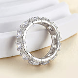 Cushion Cut CZ Eternity Band In 925 Sterling Silver