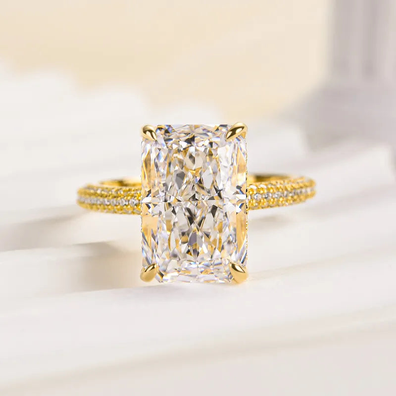 Sparkling 5.0ct Radiant Cut 925 Sterling Silver Engagement Ring